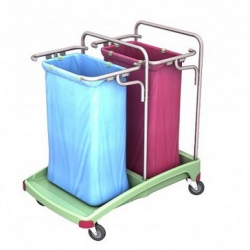 Podwójny wózek na odpady AssepticoSplast TSOA-0005